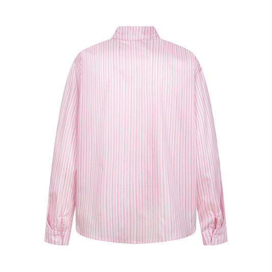 Cartoon Print Vertical Striped Long Sleeve Shirt