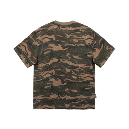 Harajuku Style Letter Print Vintage Camouflage T-shirt
