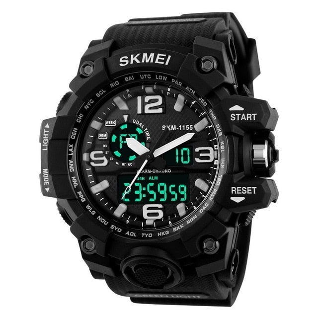 Men's Dual Display Quartz Digital Military Watch
