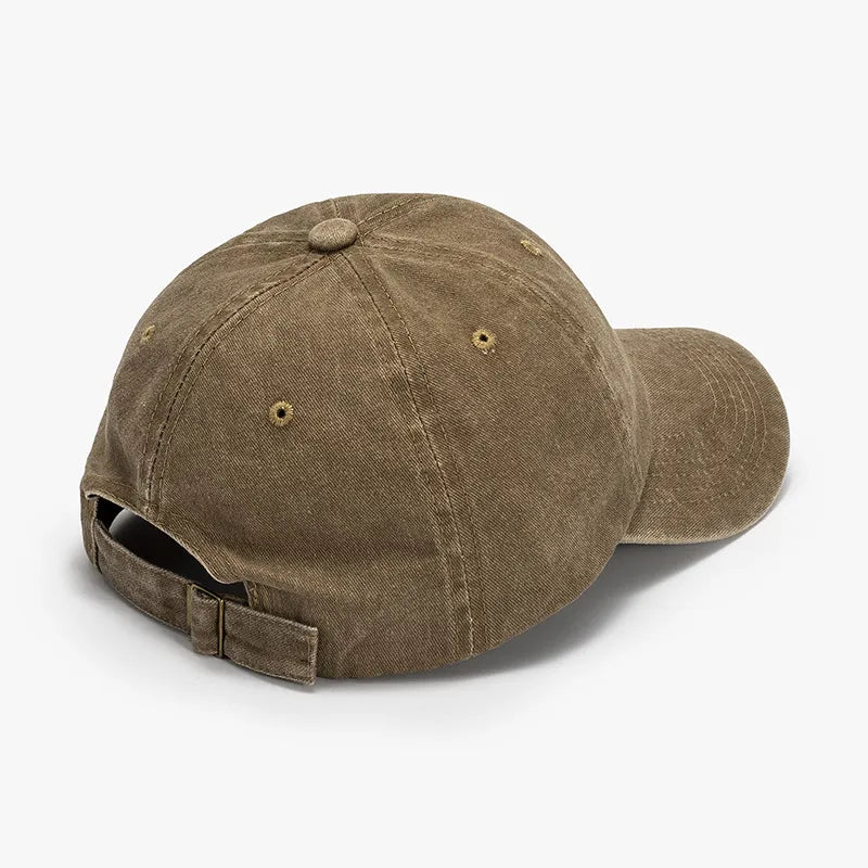 Washed Curved-Brim Baseball Cap - Harajuku Style