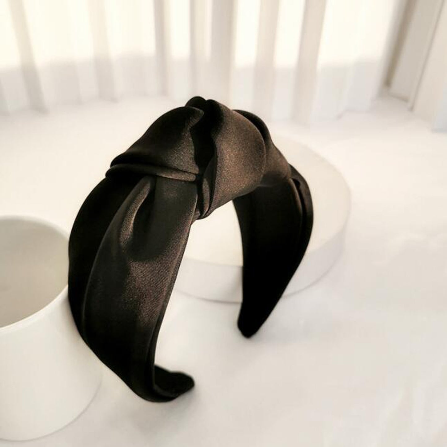 Wide Solid Color Hairband for Women