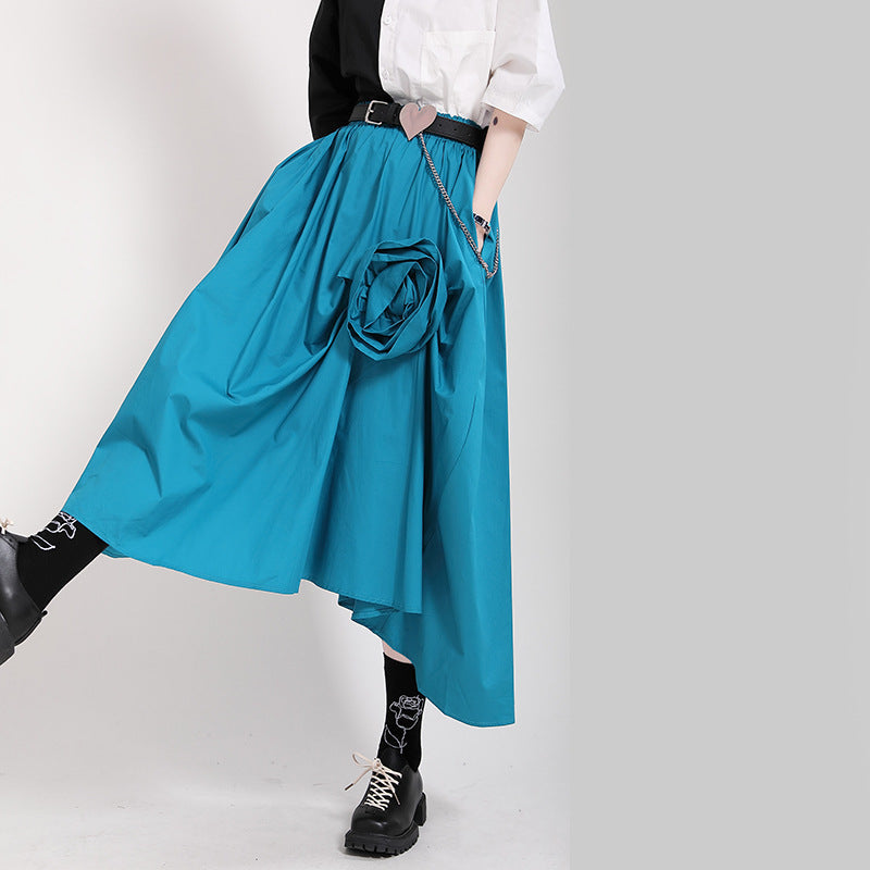 Irregular Flower Half Skirt - Trendy Harajuku Style