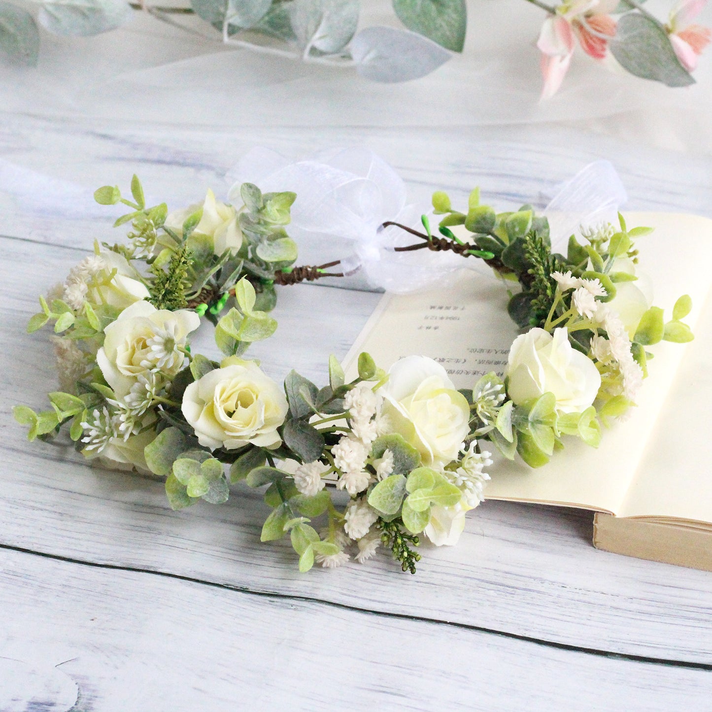 Forest Style Curled Edge Rose Headband