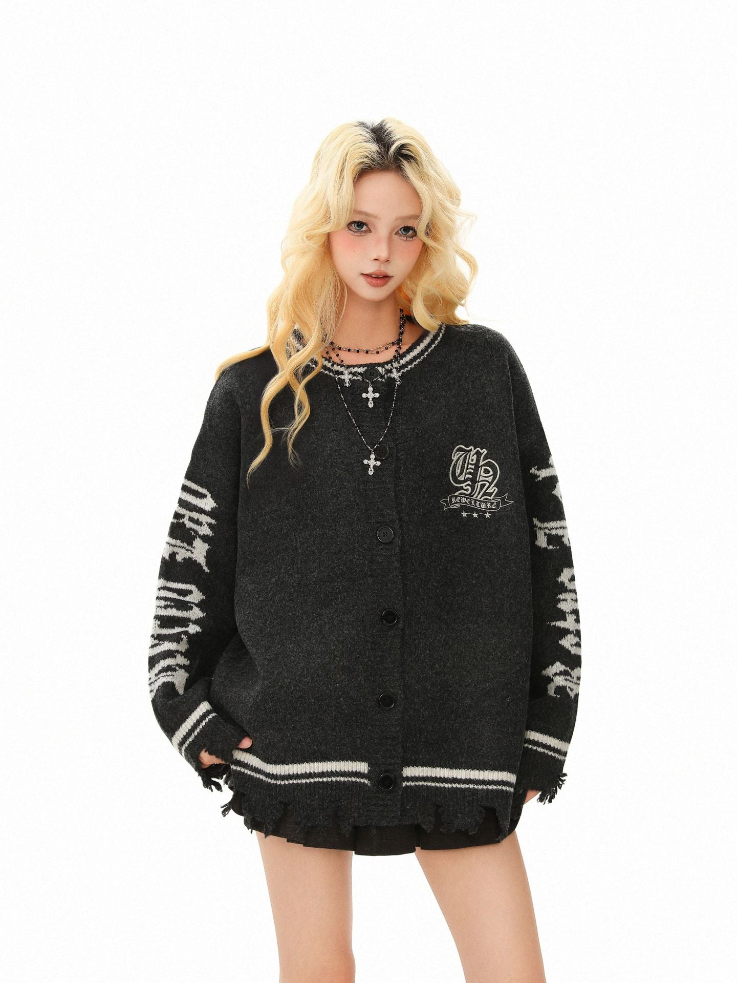 Coat Cross Cardigan Sweater