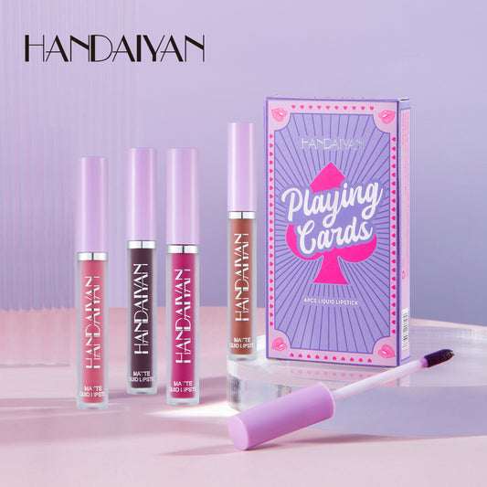 Playful Playing Card Lipstick Set - 4 Matte Shades