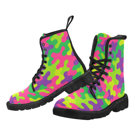 Harajuku Rainbow Camo Lace Up Boots