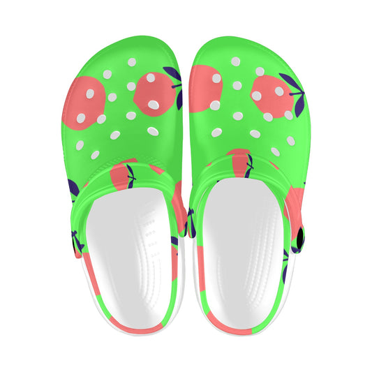 Lime Green Fruit Print Adults Clogs