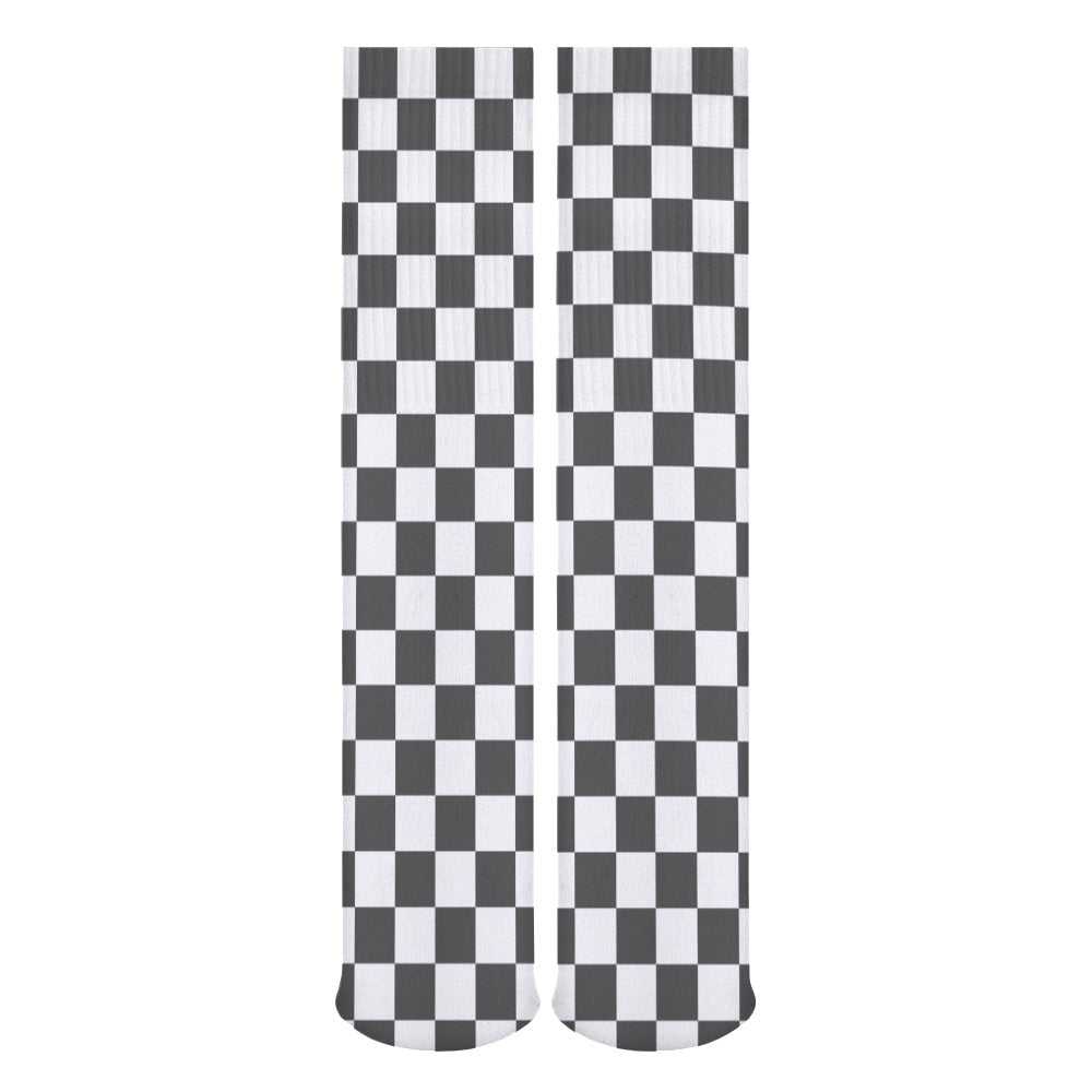 Black and White Checkered Breathable Socks