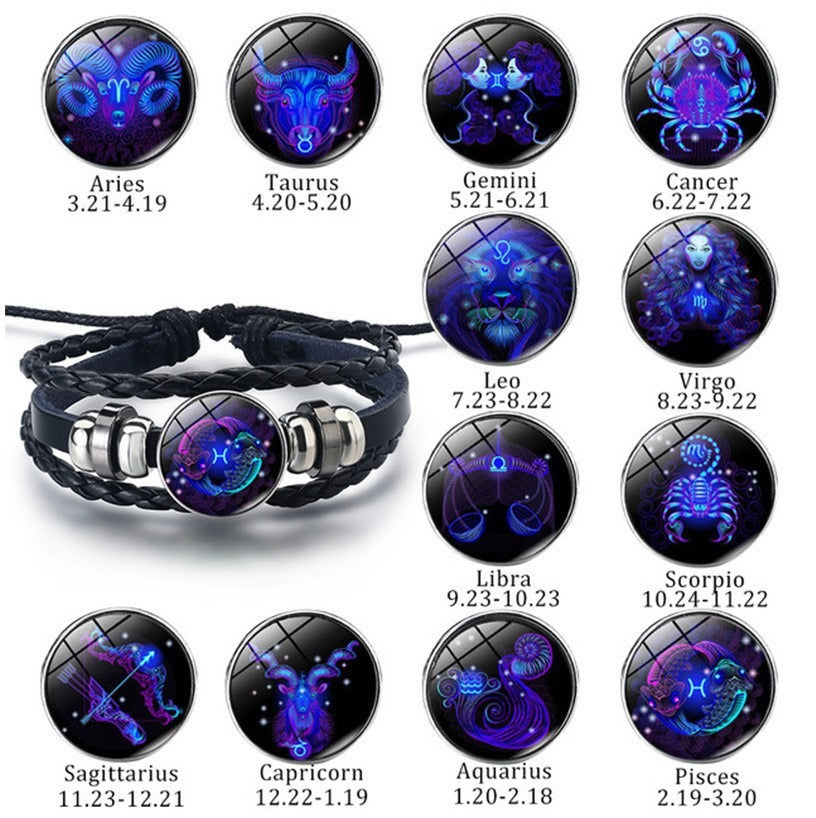 Harajuku Retro Twelve Constellation Bracelet