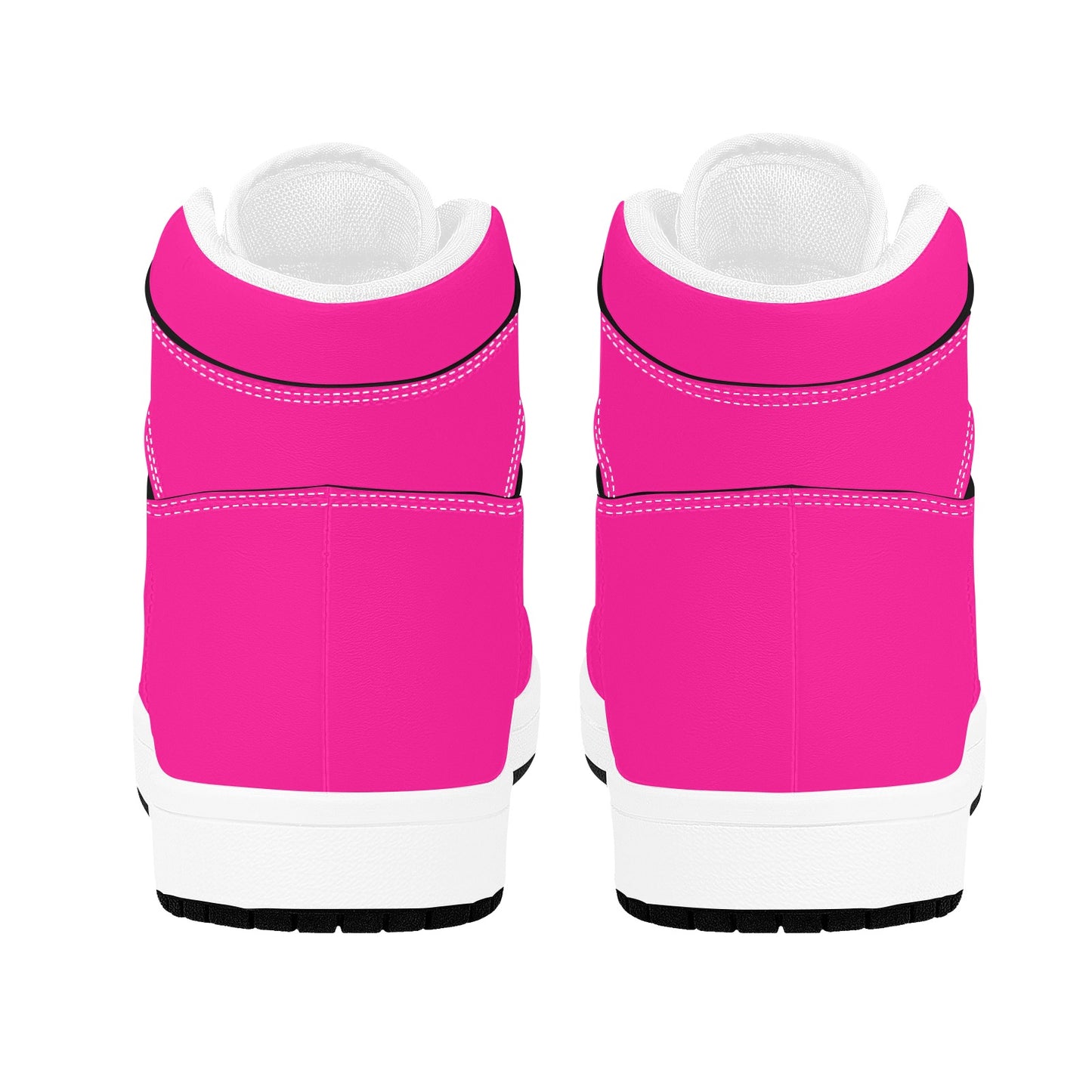 Highlighter Hot Pink Men's High Top Sneakers