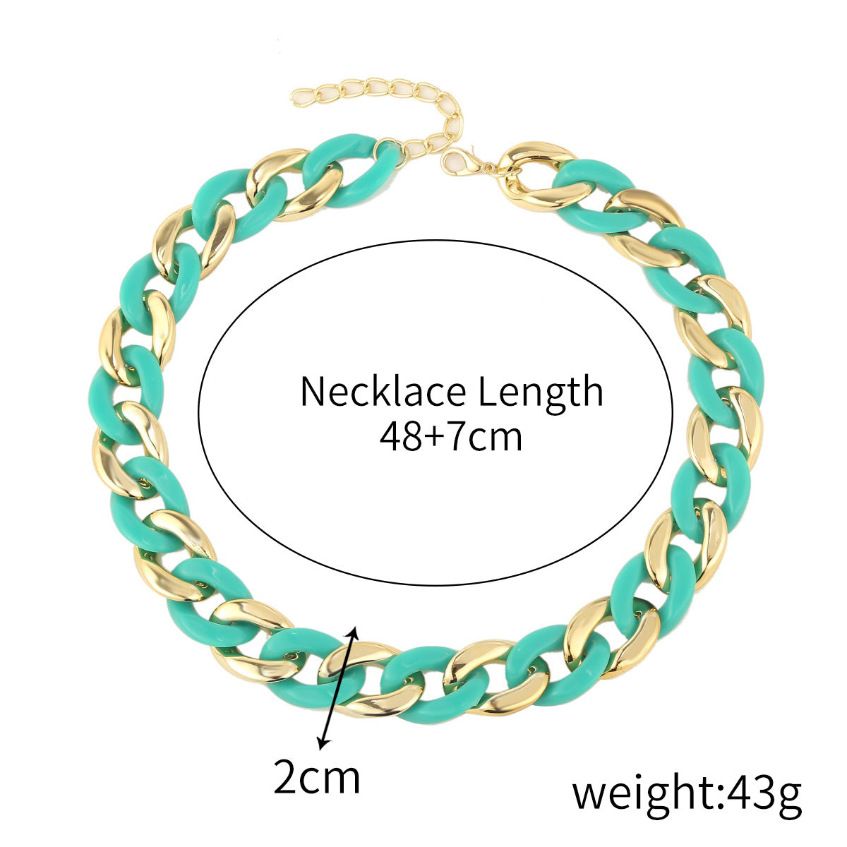 Colorful Cuban Chain Necklace - Harajuku Style