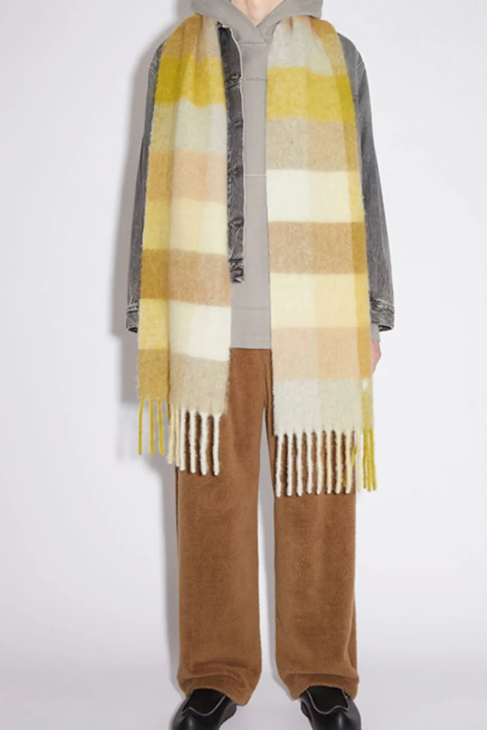 Harajuku Thermal Fringe Plaid Scarf