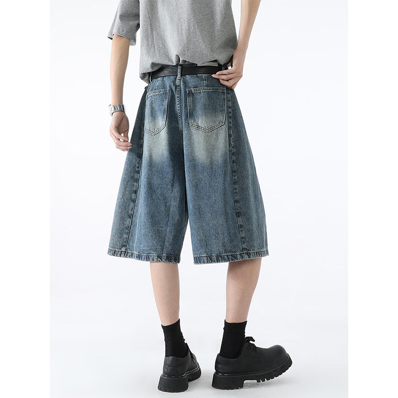 Retro Silhouette Wide Leg Denim Casual Pants