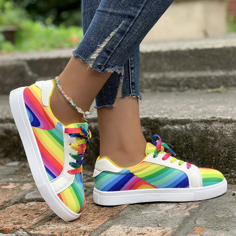 Colorful Gradient Women's Sports Shoes