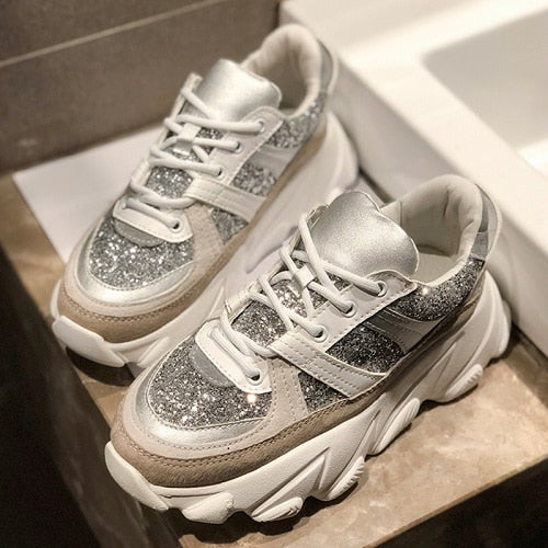 Harajuku Style Women’s Platform Sneakers – Chunky Black Wedges