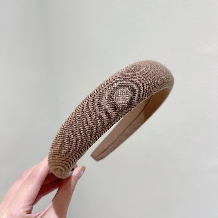 Korean Khaki Wide-Brimmed Sponge Headband