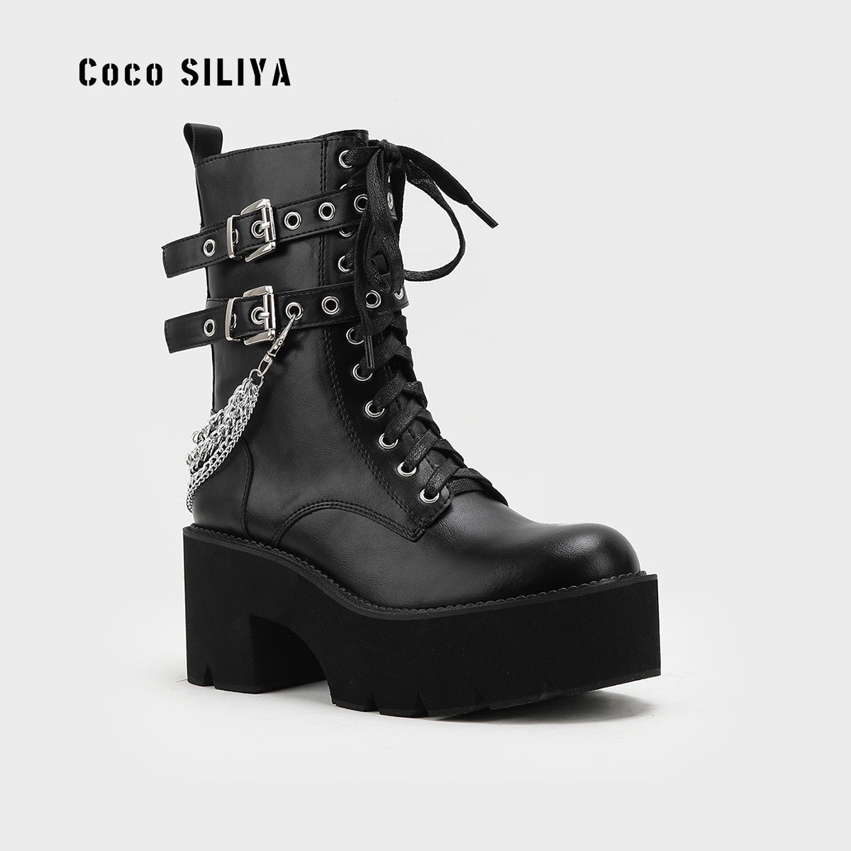Harajuku Style Thick Heel Muffin Boots