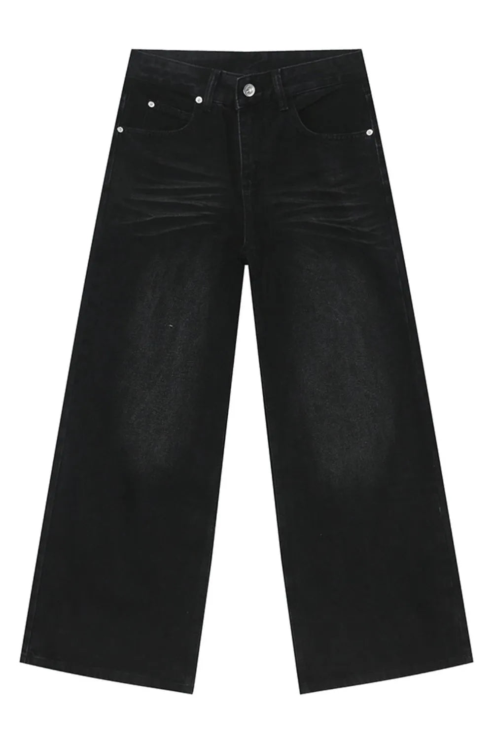 Playful Washed Cat Whisker Straight Leg Jeans