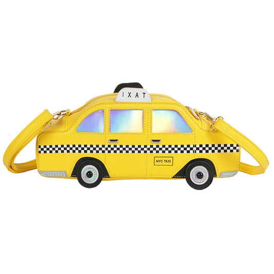 3D Taxi Car Shape Handbag - Yellow Harajuku Style