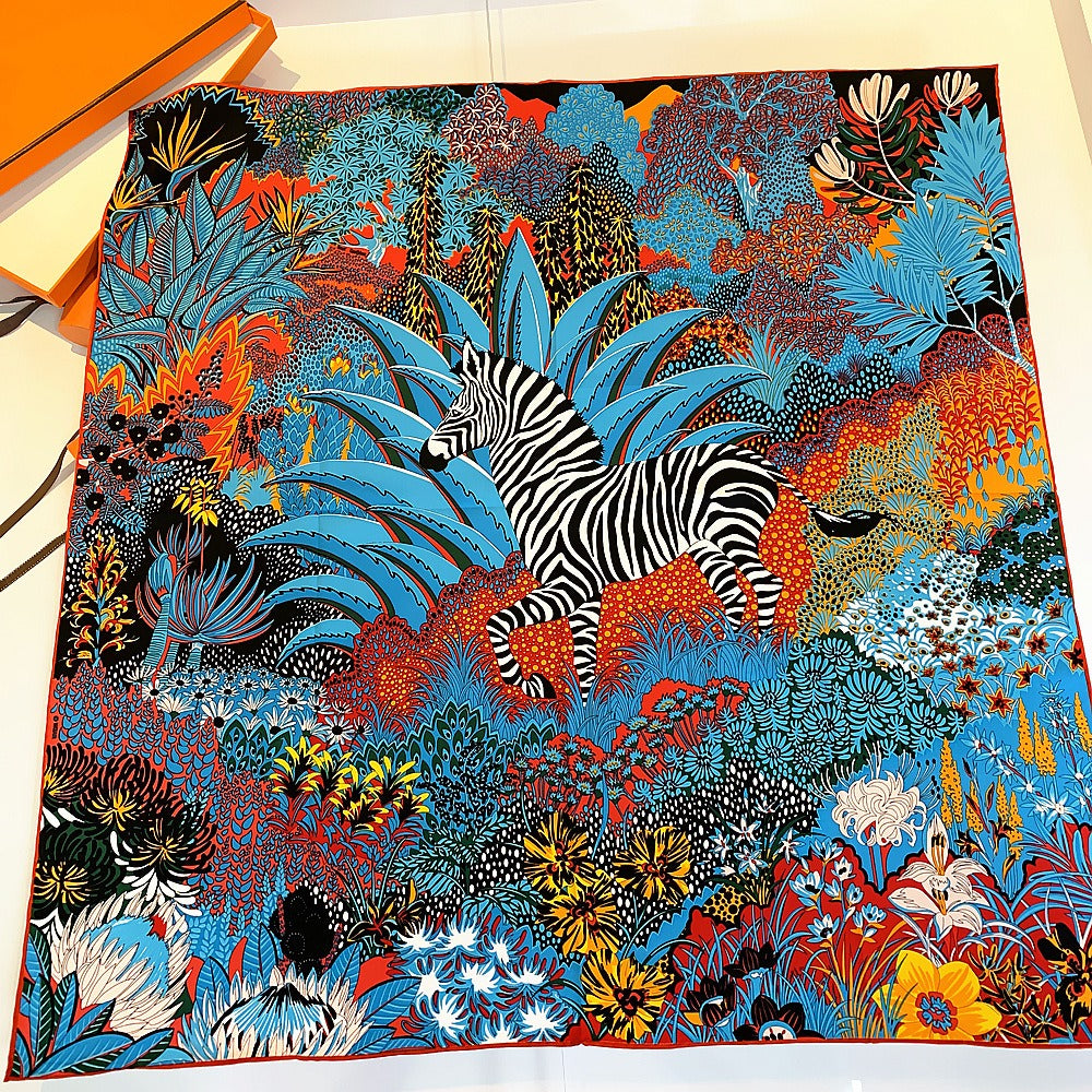 Handmade Jungle Horse Square Scarf - Harajuku Style
