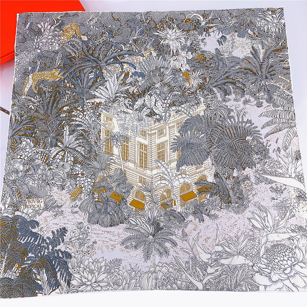 Four Seasons Curled Jungle Garden Shawl Scarf