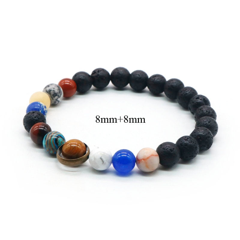 Universe Solar System Natural Stone Bracelet