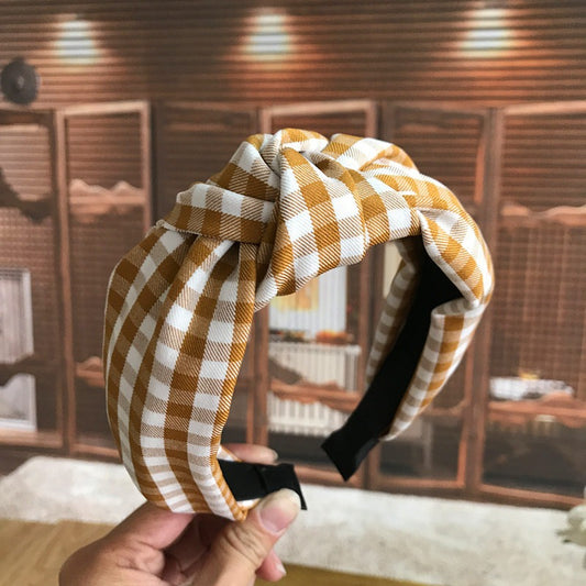 Retro Plaid Knotted Headband