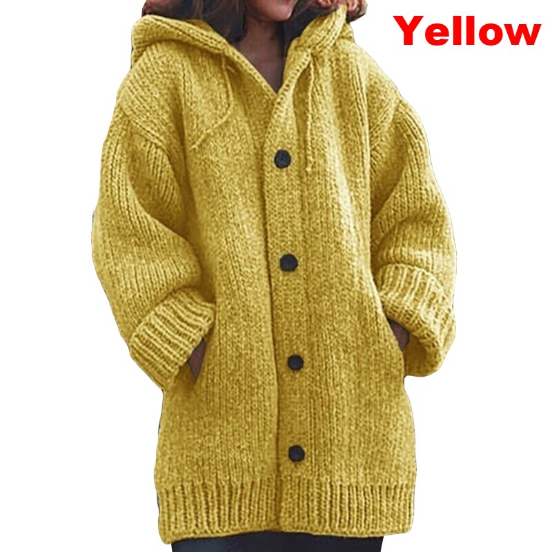 Harajuku Style Women’s Hooded Cardigan - Winter Knitted Sweater