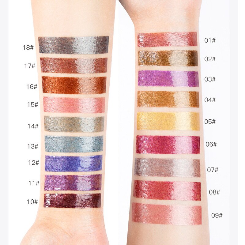 Metallic Glitter Shine Full Color Lipstick - 18 Shades