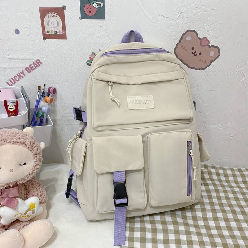 Trendy Harajuku Style Large Capacity Canvas Backpack