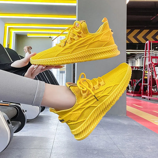 Harajuku Style Women’s Yellow Sneakers - Breathable & Casual