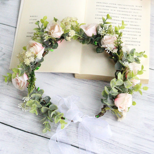 Forest Style Curled Edge Rose Headband
