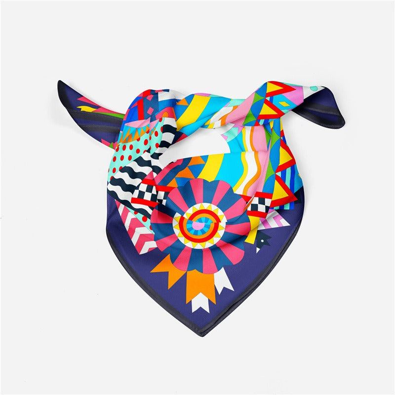Colorful Hand-Painted Junma Women's Decorative Small Scarf