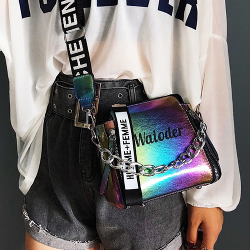 Harajuku Style Women’s Letter Crossbody Bucket Bag