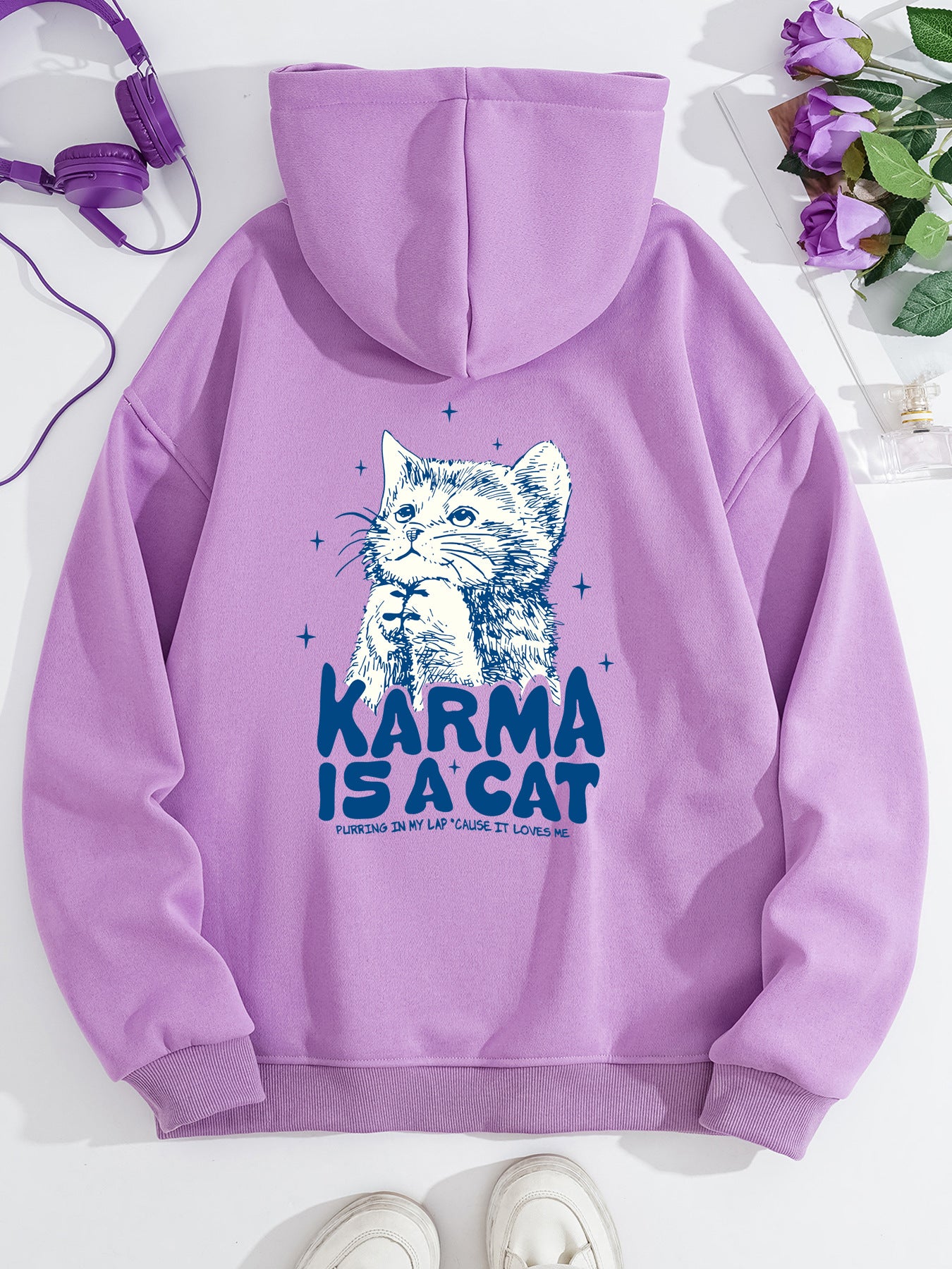 Kangaroo Pocket Hooded Long Sleeve Fleece Hoodie for Cats