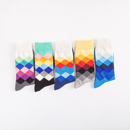 Colorful Diamond Harajuku Style Men's Tube Socks