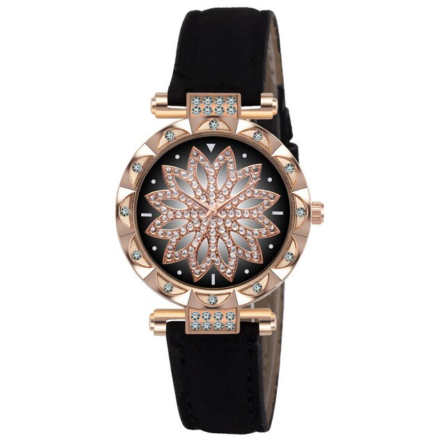 Starry Sky Leather Strap Watch for Women