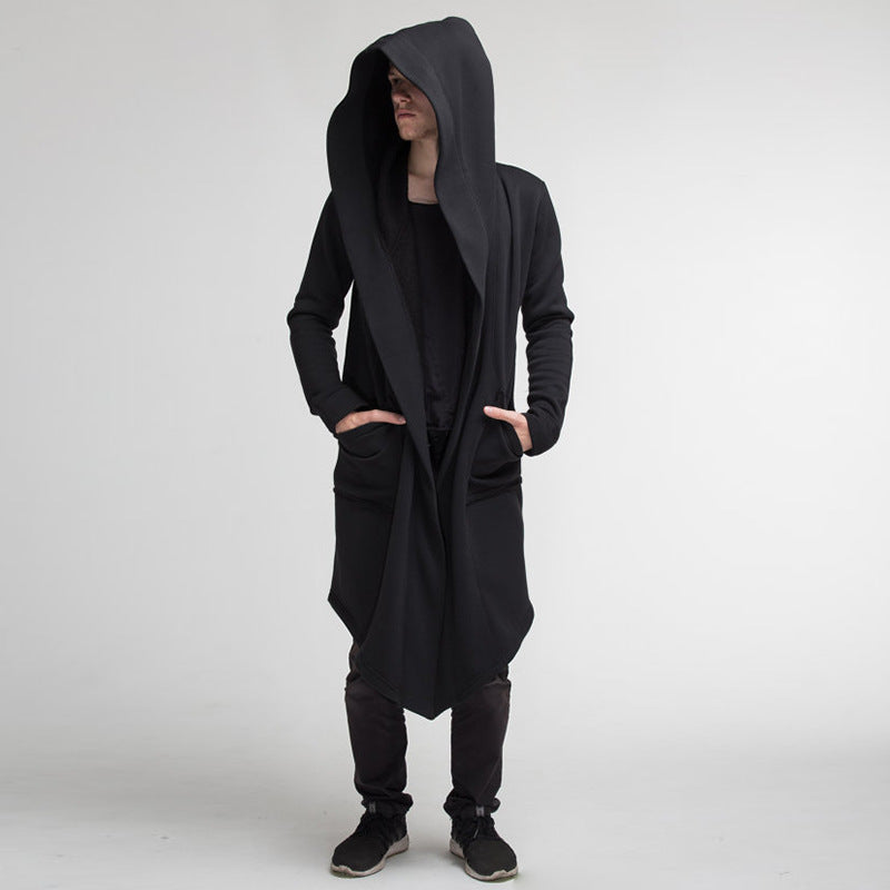 Harajuku Style Hooded Long Cardigan Coat for Men