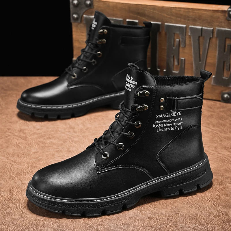 Harajuku Style Boots - Bold Yellow High Tops for Men