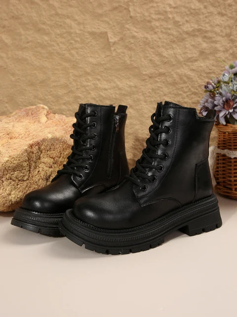 Harajuku Style Women's Thick-Soled Combat Ankle Boots