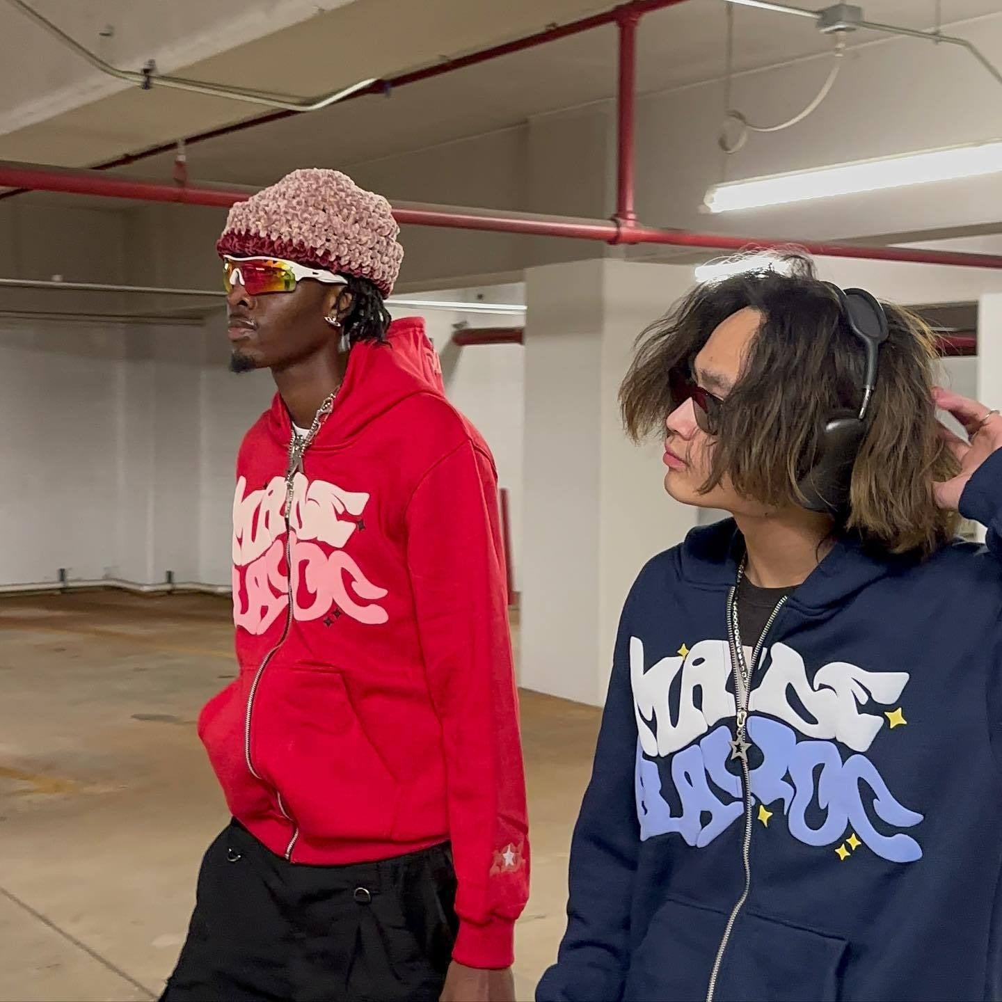 Harajuku Style Hip-Hop Letter Printed Cardigans & Hoodies