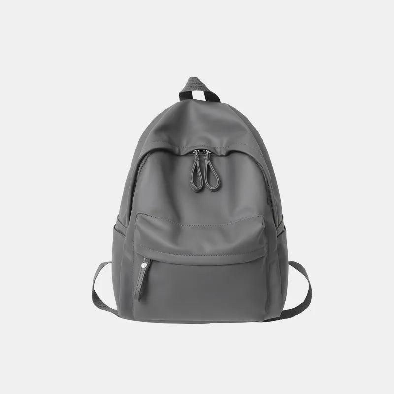 Harajuku PU Leather Zip Backpack