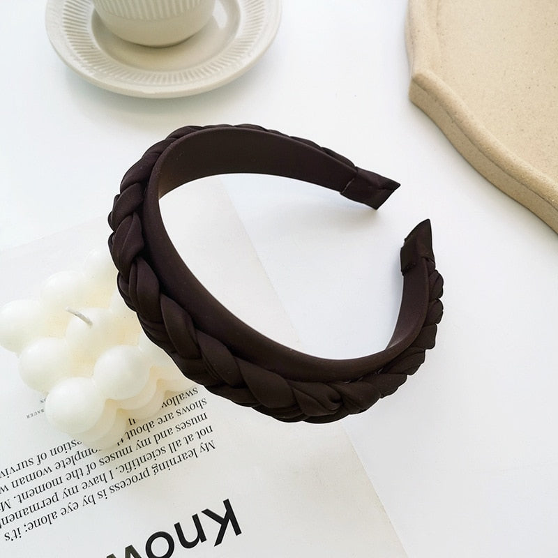Hair Hoop Solid Color Braided Headband