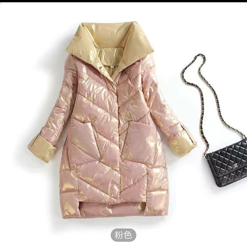 Harajuku Style Women's Windproof Quilted Hooded Parka