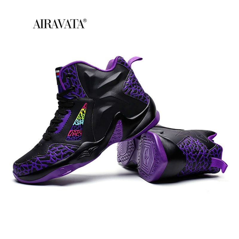 Men's Harajuku Style Leather Basketball Sneakers