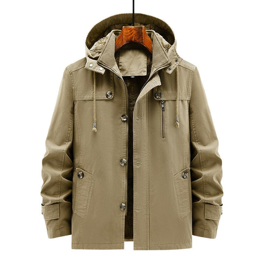 Harajuku Style Velvet Hooded Windbreaker Jacket