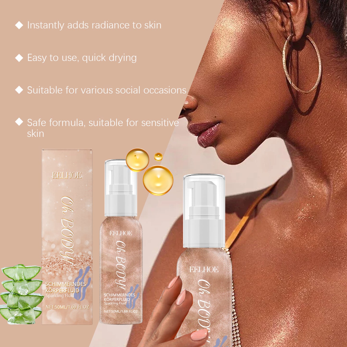 Glitter Body Lotion - Shiny Comfort for Harajuku Style