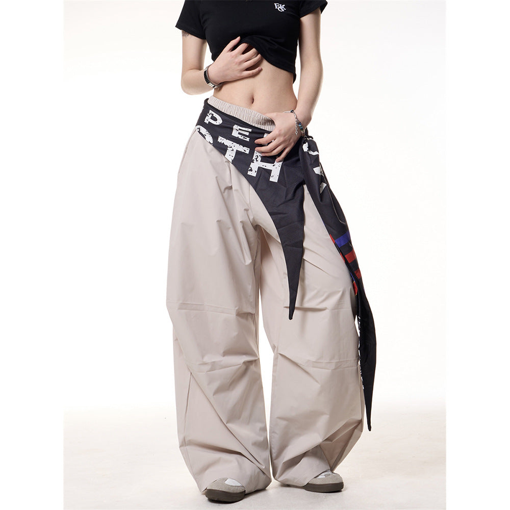 Spliced Fart Curtain Casual Pants