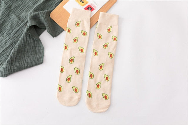 Cute Cartoon Food Socks - Banana, Avocado & More