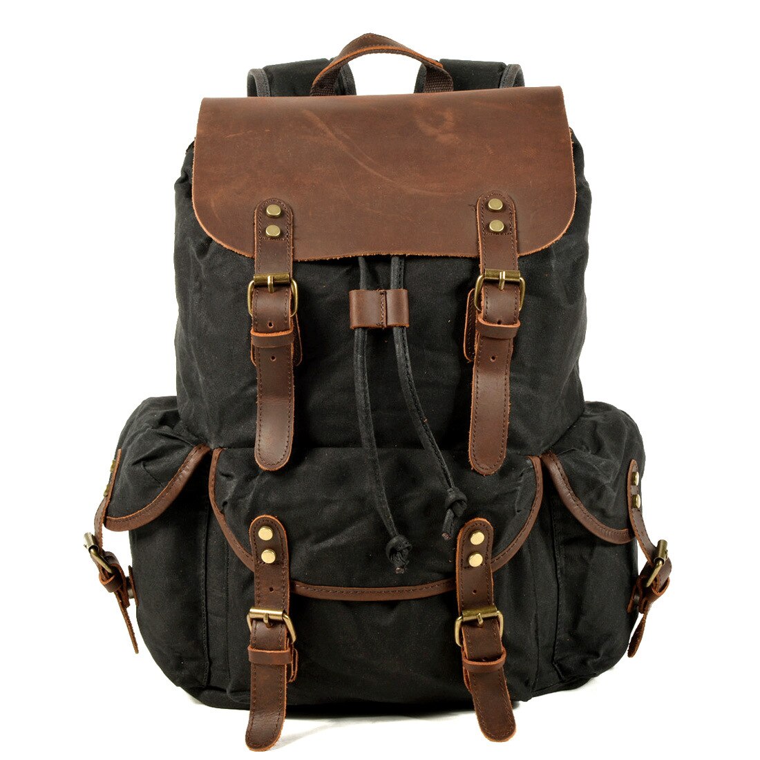 Men's Oil Wax Canvas Retro Backpack